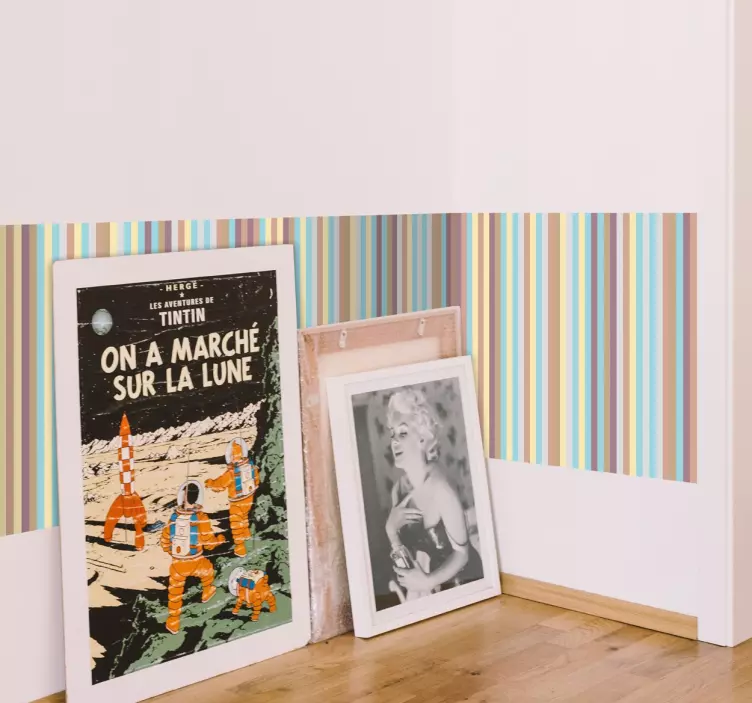 Sticker mural frise couleurs pastel - TenStickers