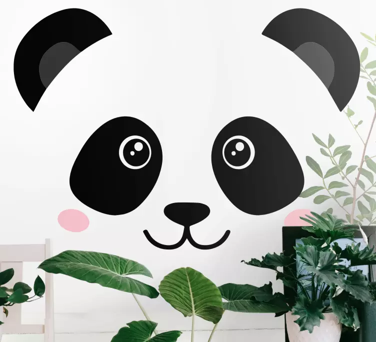Sticker Illustration Visage de panda heureux - TenStickers