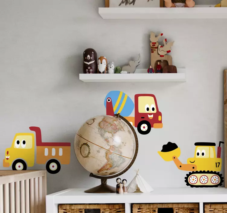 Sticker Jouet Camion, pelle, ensemble de camion - TenStickers