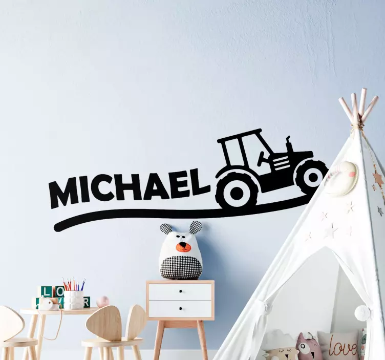 Sticker Jouet Colline de tracteur personnalisée - TenStickers