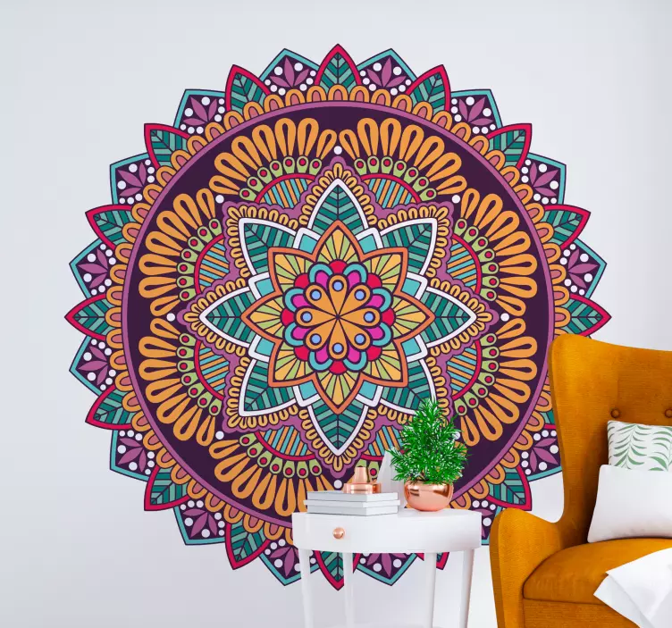 Sticker mandala coloré - TenStickers