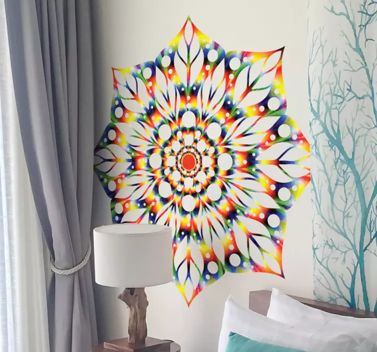 Sticker mural mandala tie dye - TenStickers