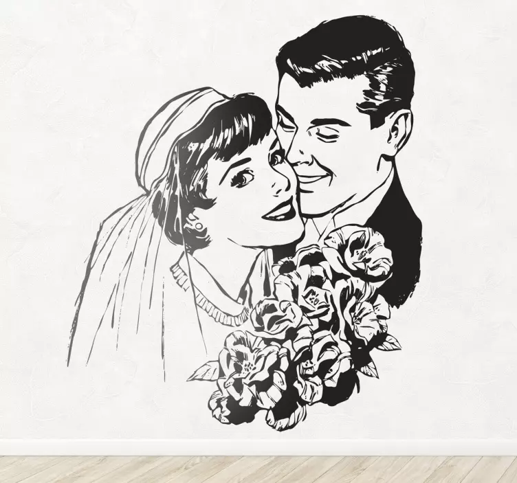 Sticker mariage illustration vintage - TenStickers
