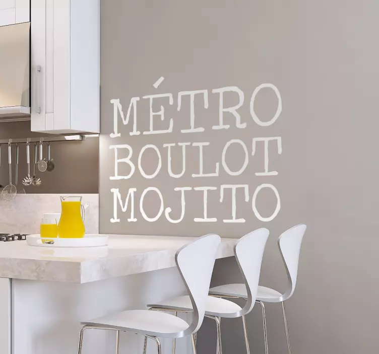 Sticker mural Métro Boulot Mojito - TenStickers