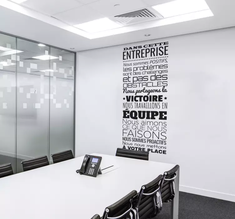 Sticker motivation "Dans cette entreprise" - TenStickers