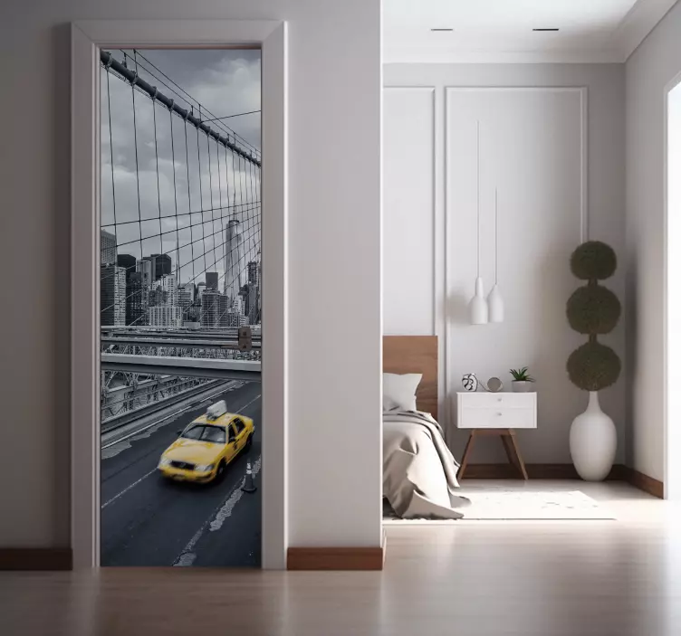 Sticker New York taxi Jaune - TenStickers