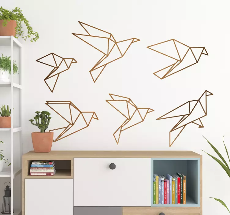 Sticker oiseaux style origami - TenStickers