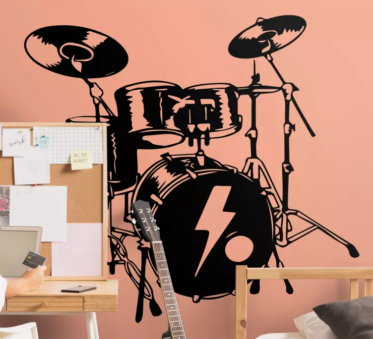 Sticker Mural Batterie sur fond blanc - TenStickers