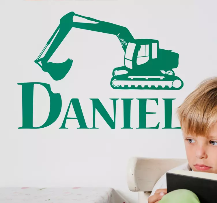 Sticker pelleteuse avec prénom - TenStickers