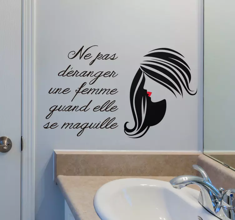Sticker salle de bain citation maquillage - TenStickers