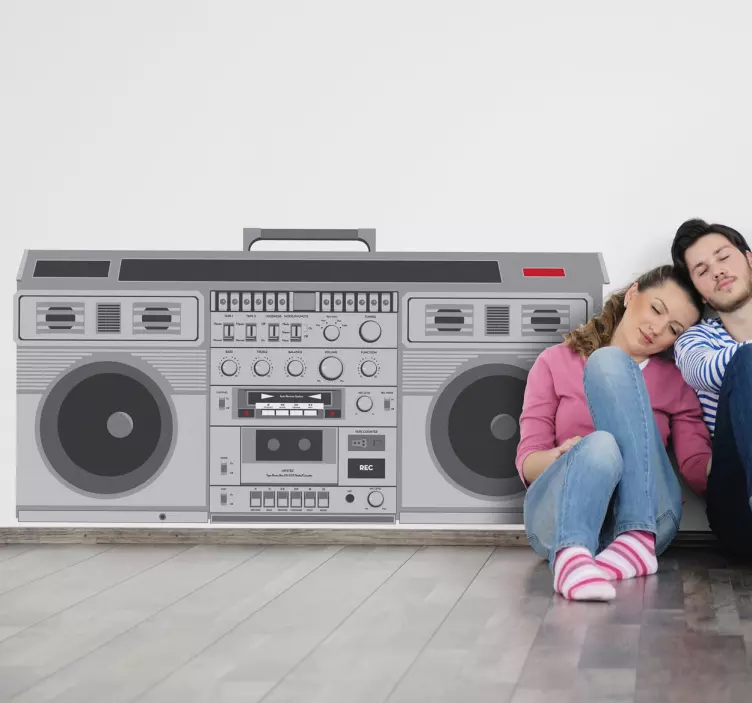 Sticker mural radio cassette - TenStickers