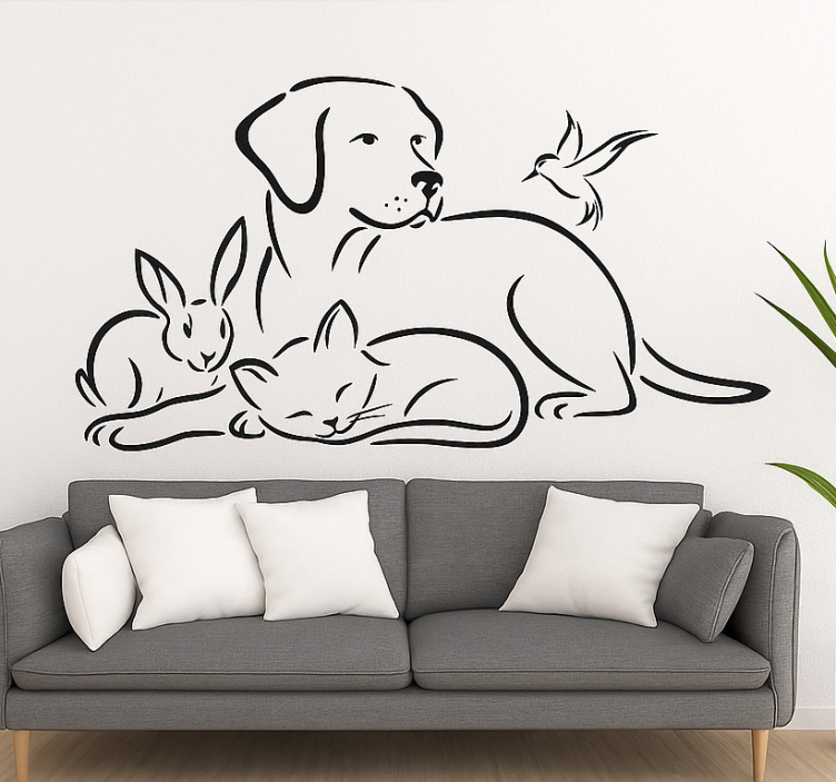 Sticker mural salon stickers muraux pour animaux de compagnie - TenStickers