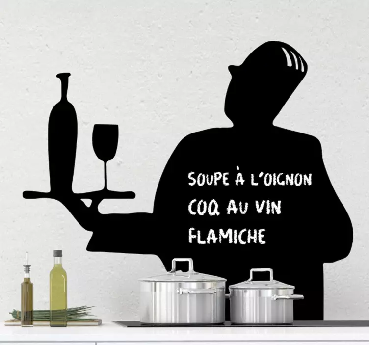 Sticker ardoise Serveur chic - TenStickers