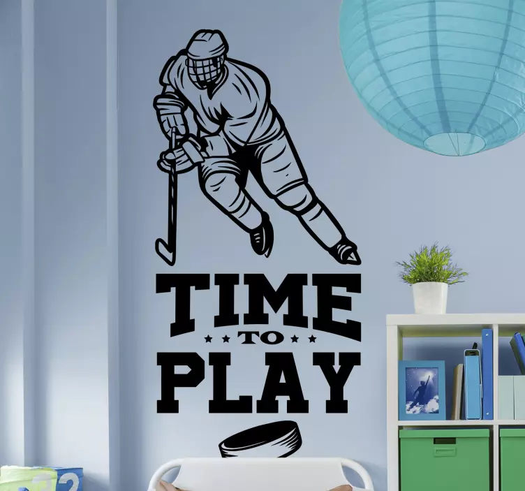 Sticker Sport Hockey et texte - TenStickers