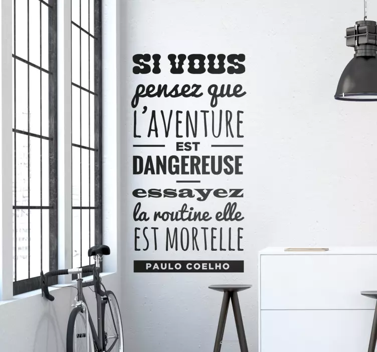 Sticker citation Coelho aventure et routine - TenStickers
