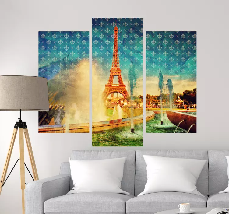 Stickers Paris carte postale Tour Eiffel - TenStickers