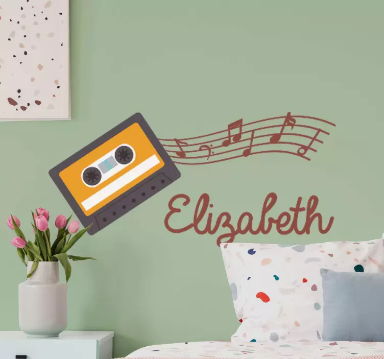 Sticker musique cassette audio sur mesure - TenStickers