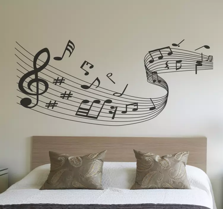 Sticker mural musique notes et partition - TenStickers