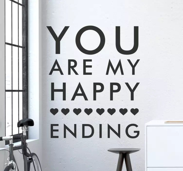 Sticker amour You are my happy ending - TenStickers