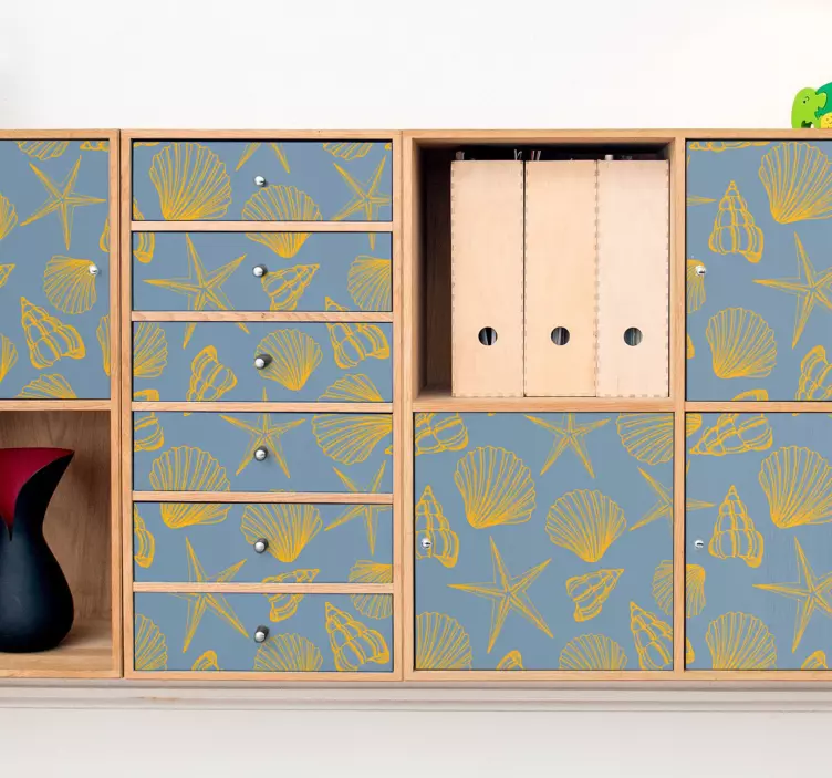 Sticker nature coquillages et étoiles - TenStickers