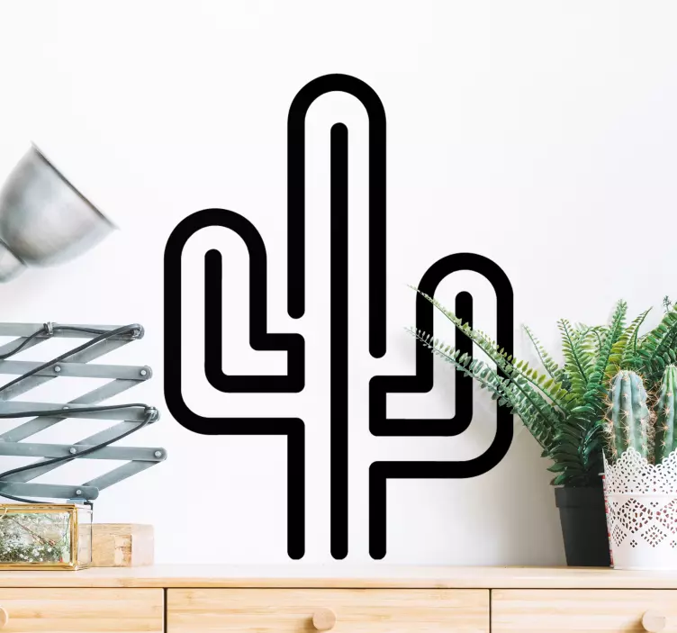 Sticker nature en forme de cactus stylisé - TenStickers