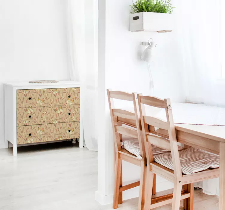 Adhésif meuble motif de fleurs d'automne - TenStickers