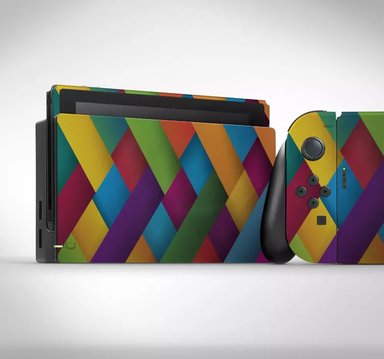 Sticker nintendo skin géométrique coloré pour switch - TenStickers