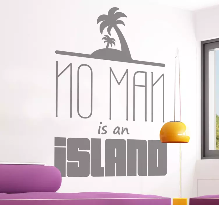 Sticker citation No man is an island - TenStickers