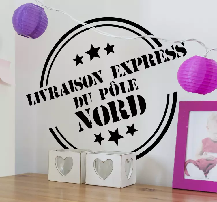 Sticker Noel livraison pole nord - TenStickers