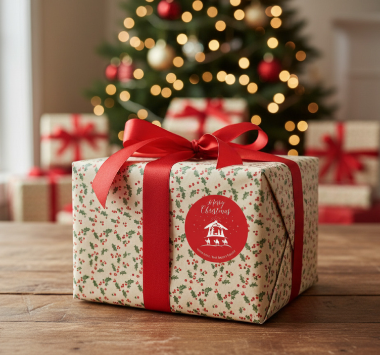 Sticker noël pour cadeaux nom personnalisés - TenStickers
