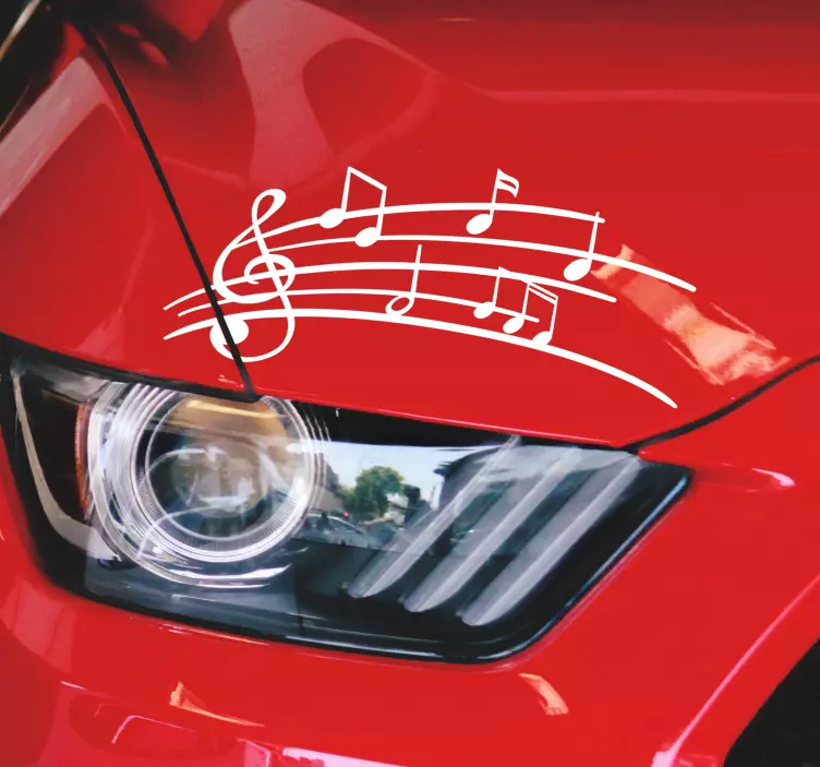 Sticker voiture dessin notes de musique - TenStickers