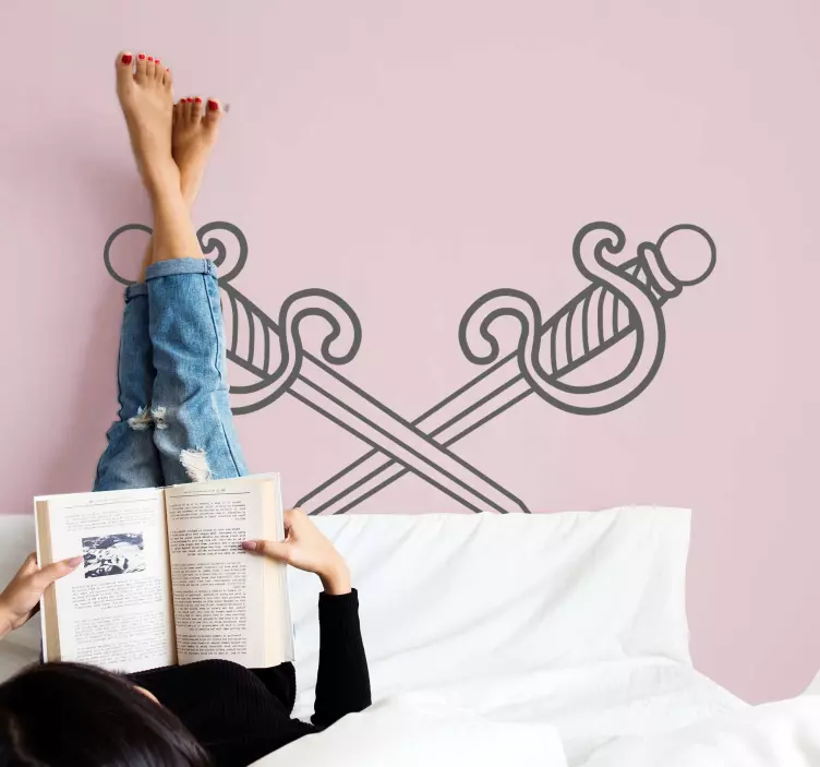 Sticker objet arrangement de lames croisées - TenStickers