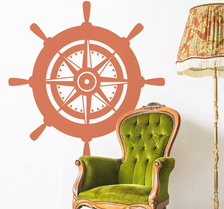 Sticker objet barre à roue de timonier marin - TenStickers