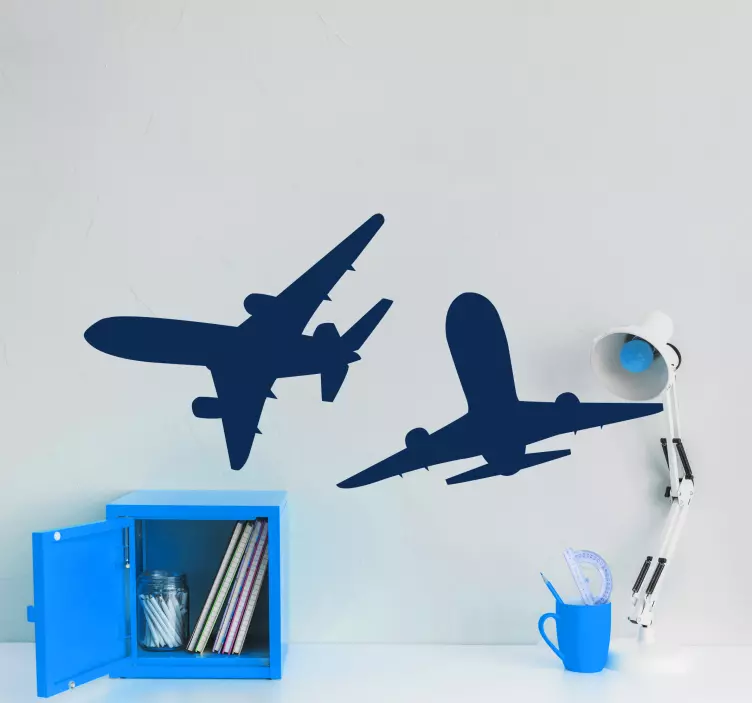 Sticker objet silhouettes d'avions volants - TenStickers