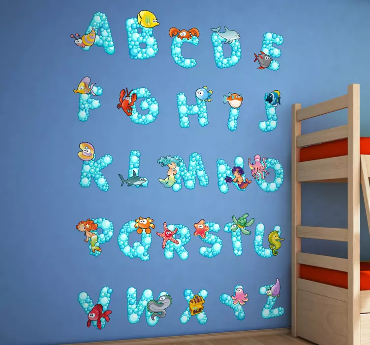 Sticker mural ocean alphabet - TenStickers