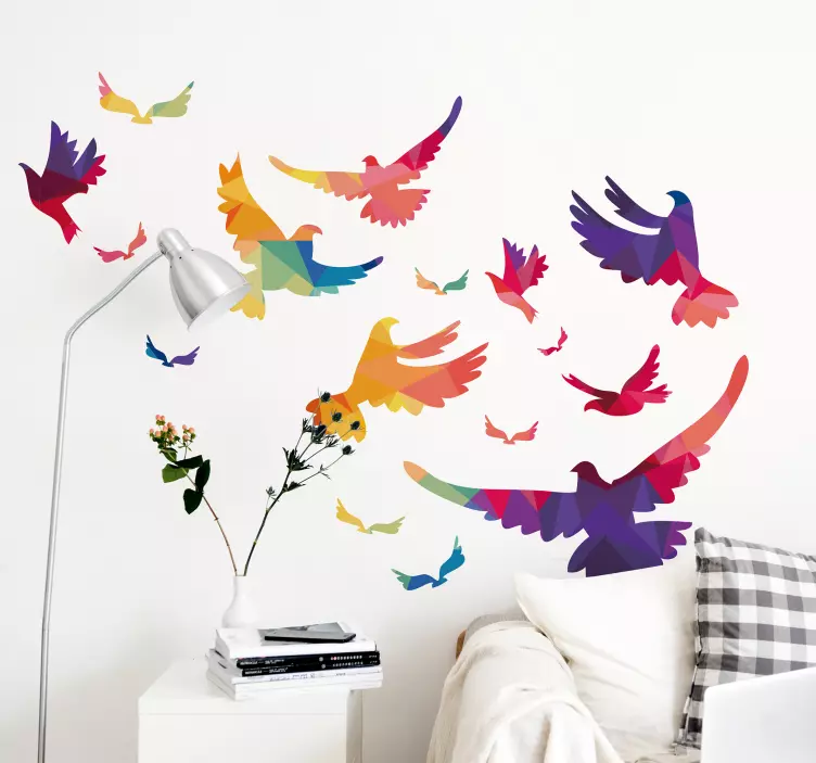 Sticker oiseaux multicolores - TenStickers