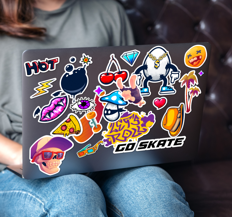 Sticker ordinateur ensemble de dessins - TenStickers