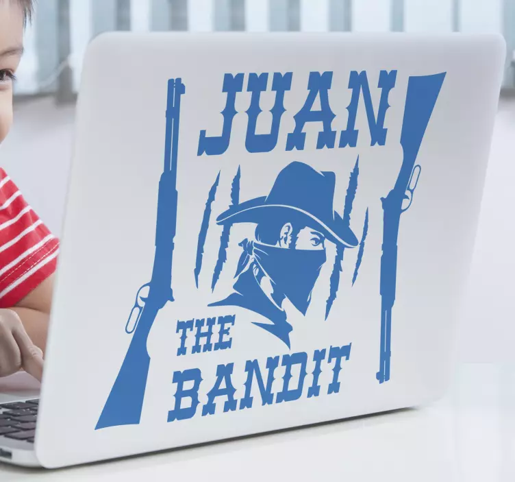 Sticker ordinateur nom personnalisé de juan le bandit - TenStickers