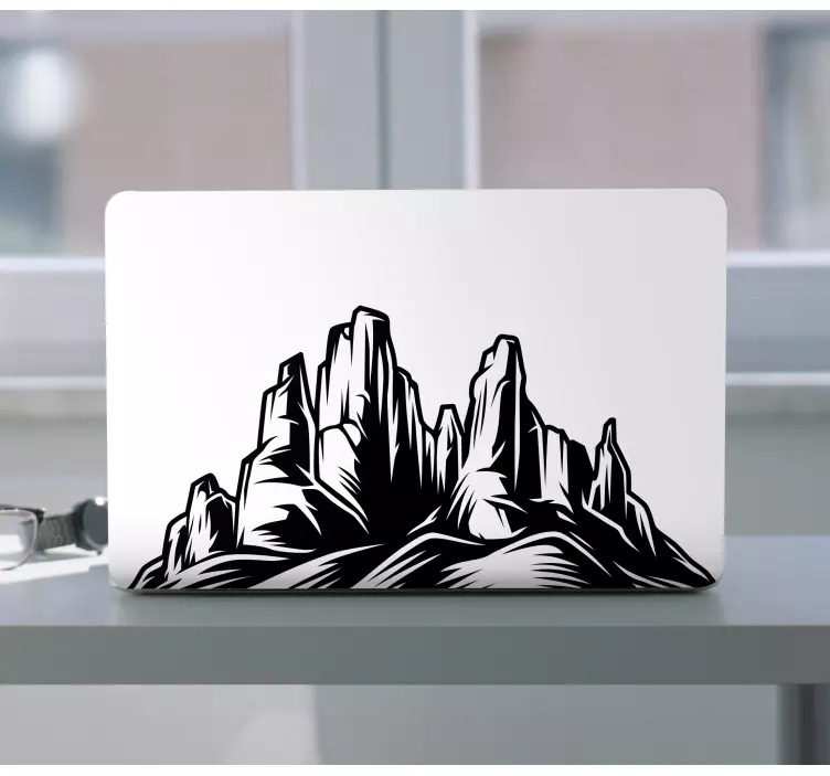 Sticker ordinateur paysage de montagnes - TenStickers