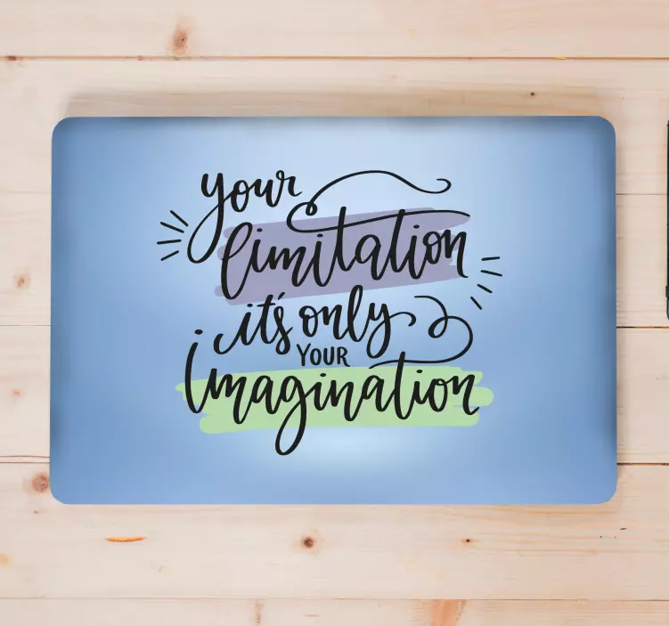 Sticker ordinateur portable citation limite imagination - TenStickers