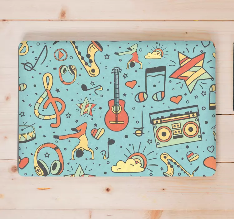 Sticker ordinateur portable conception de motifs musicaux - TenStickers