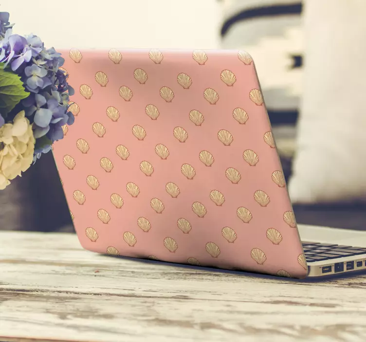 Sticker ordinateur portable couverture à motif coquillage - TenStickers