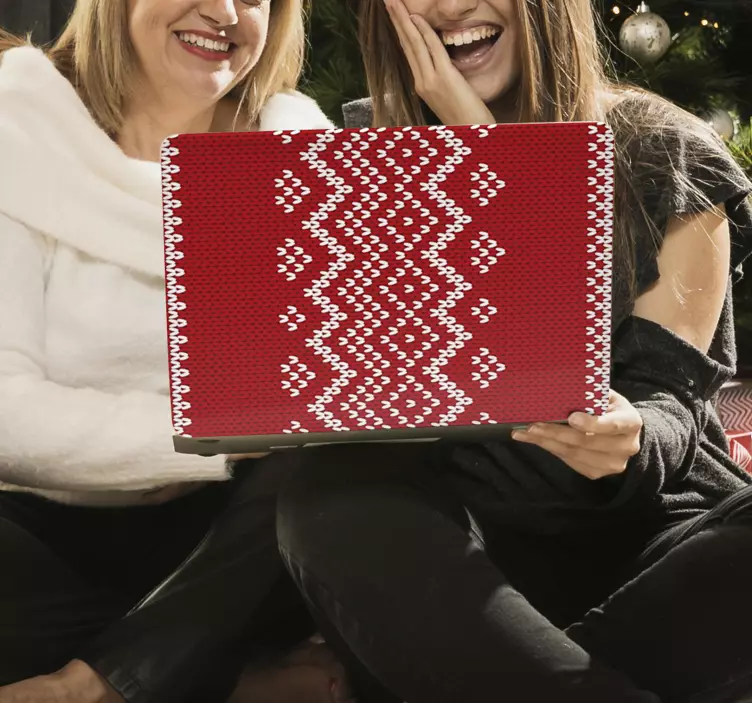 Sticker ordinateur portable couverture à motif tricoté - TenStickers