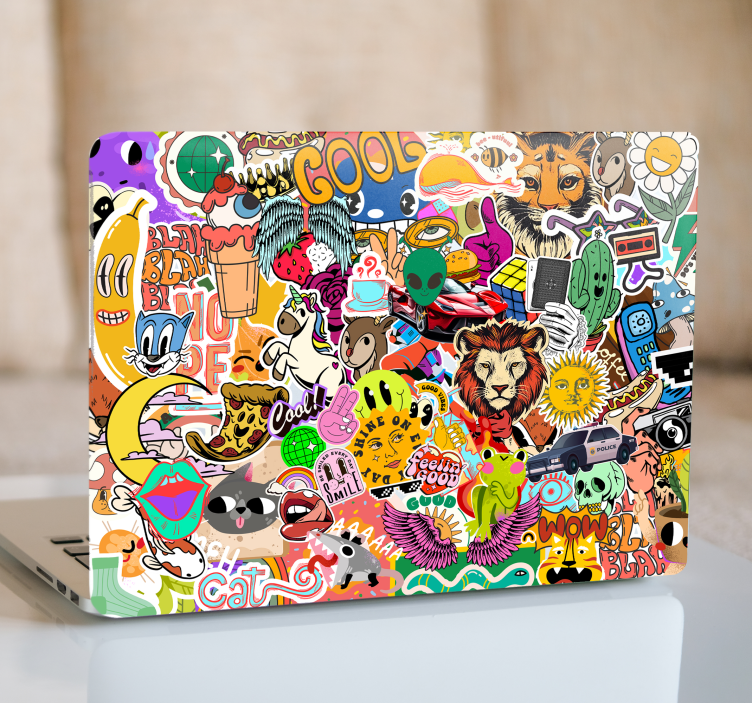 Sticker ordinateur portable designs aléatoires sympas - TenStickers