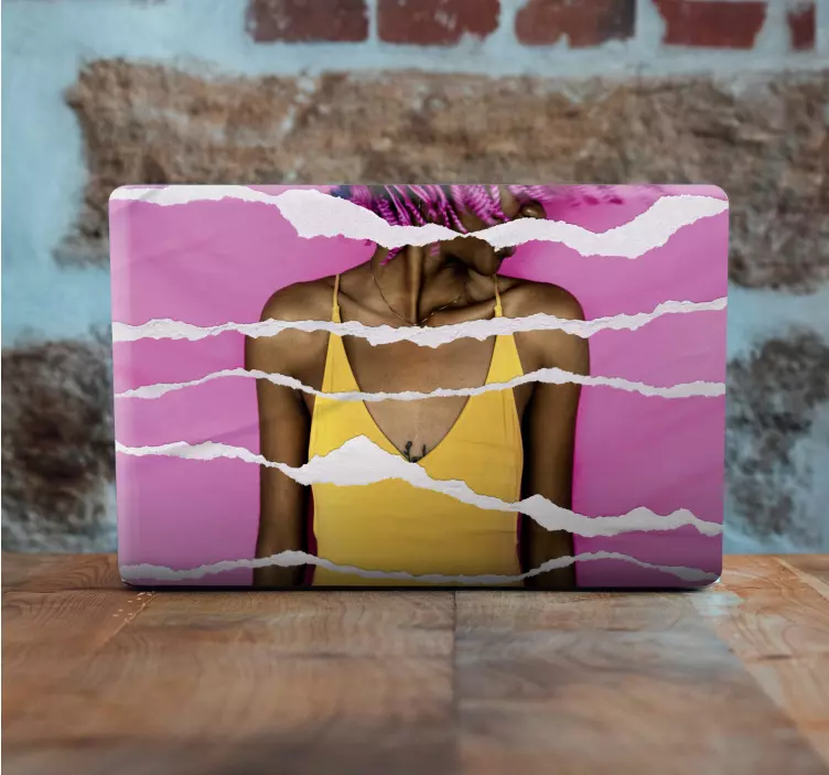 Sticker ordinateur portable effet papier déchiré - TenStickers