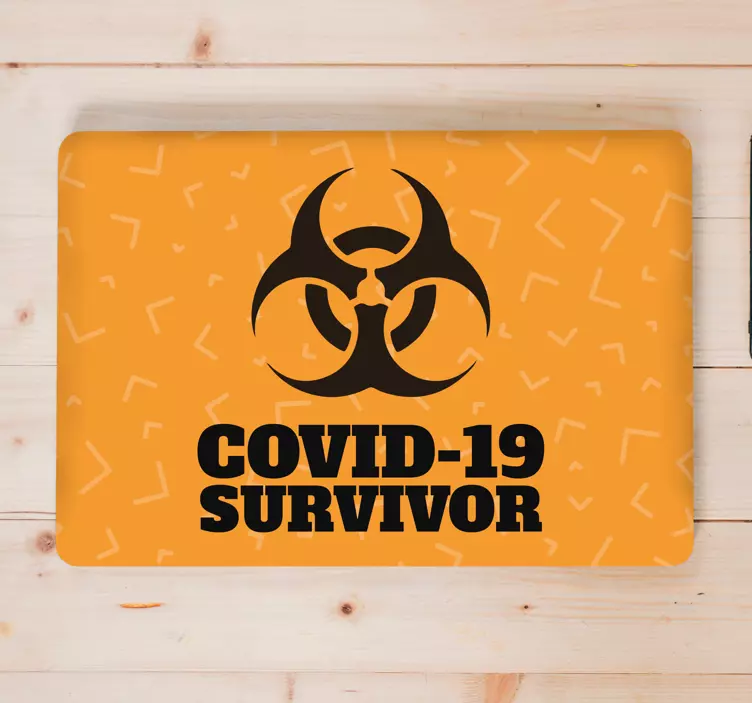 Sticker ordinateur portable emblème du survivant du covid - TenStickers