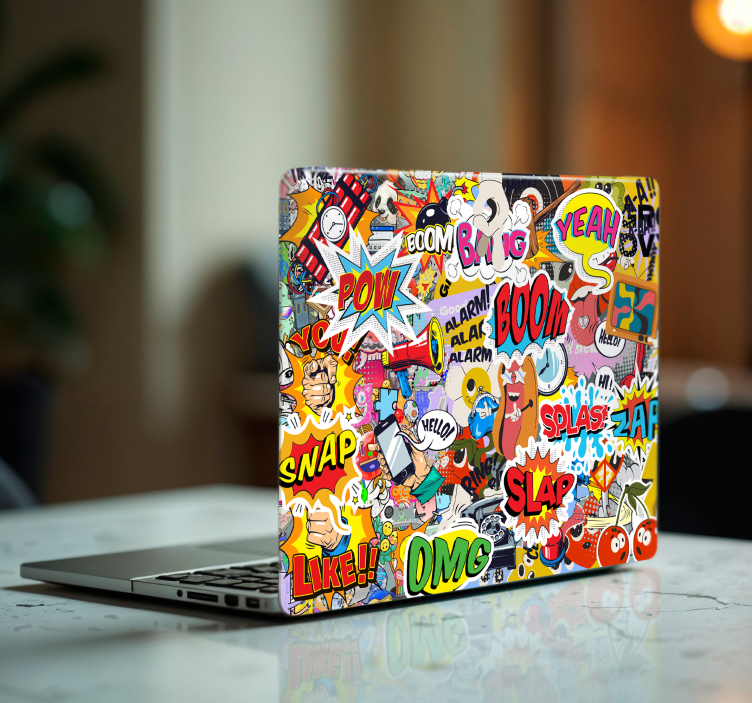 Sticker ordinateur portable explosions multicolores - TenStickers