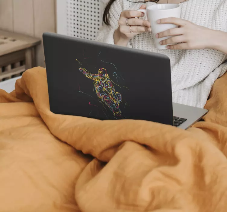 Sticker ordinateur portable figurine d'action colorée - TenStickers