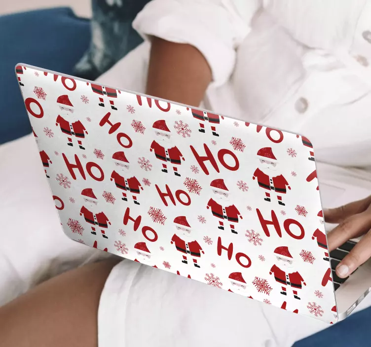 Sticker ordinateur portable modèle de père noël - TenStickers