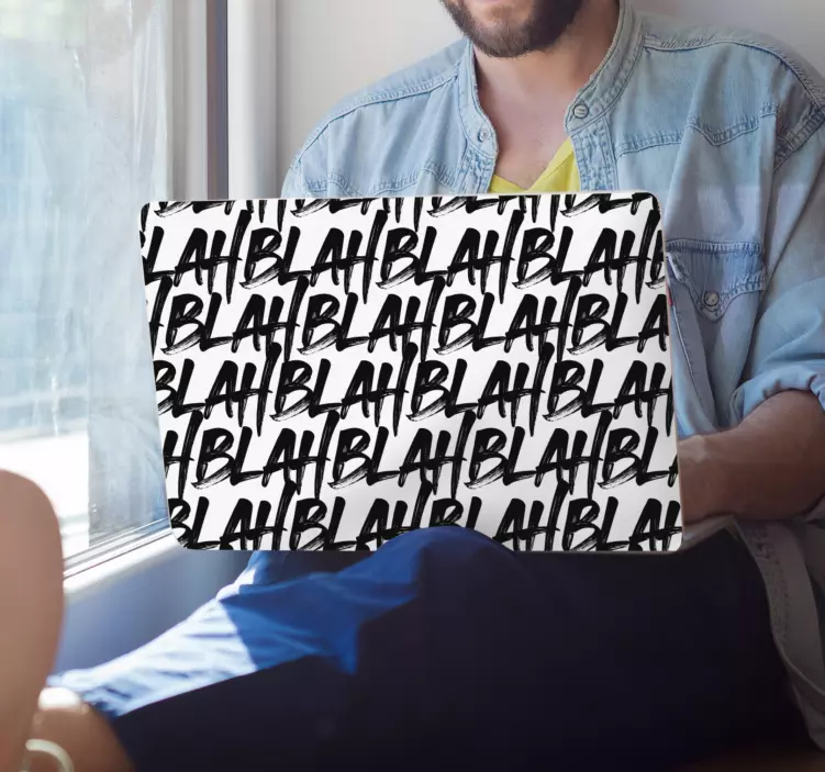 Sticker ordinateur portable modèle de phrase répétée - TenStickers